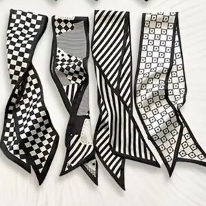 Black and White Geometric Pattern Scarves set of 4